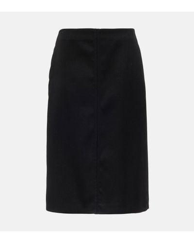 Jil Sander Virgin Wool Midi Skirt - Black