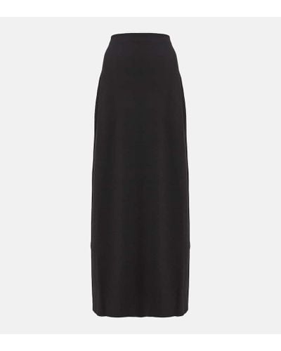 The Row Daffodil Wool-blend Crepe Maxi Skirt - Black