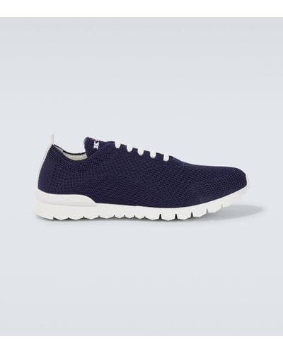 Kiton Fits Cotton Trainers - Blue
