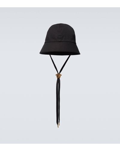 Versace La Medusa Cotton Canvas Bucket Hat - Black