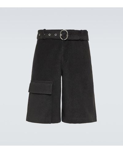 Jil Sander Shorts de croche de mezcla de algodon - Negro
