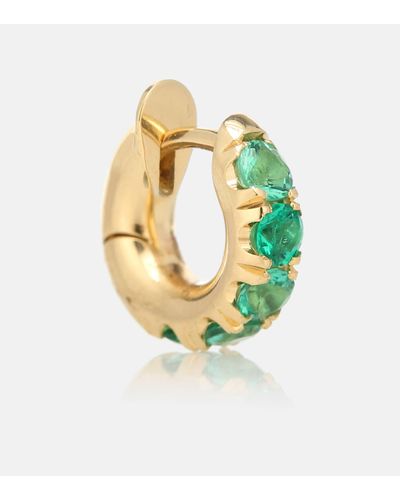 Spinelli Kilcollin Mini Macro Hoop 18kt Gold And Emerald Single Earring - Metallic