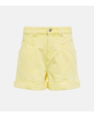 Isabel Marant Vetanio High-rise Denim Shorts - Yellow
