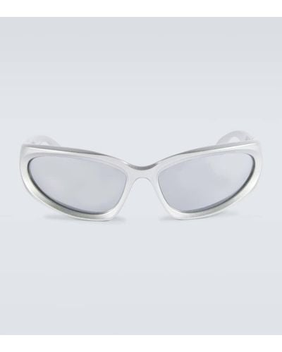 Balenciaga Swift Oval Sunglasses - Metallic