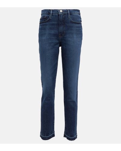 FRAME Le Sylvie Cropped Straight Jeans - Blue