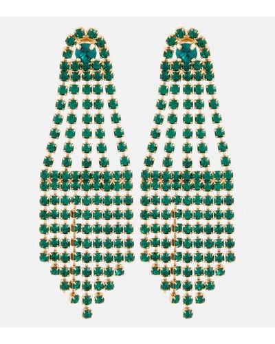 Oscar de la Renta Pendientes con cristales - Verde