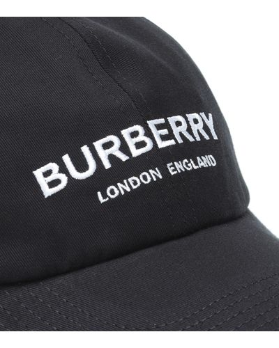 Burberry Embroidered Logo Baseball Cap in Black for Men | Lyst