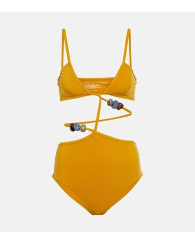 Christopher Esber Embellished Swimsuit - Orange