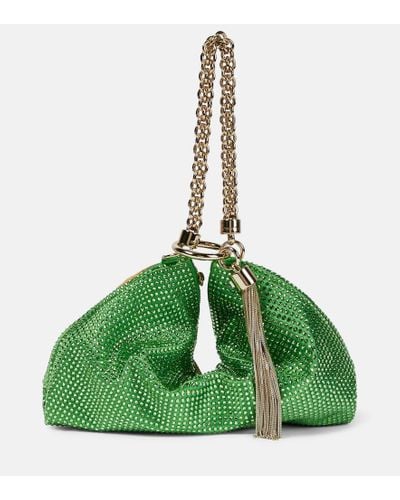 Jimmy Choo Callie Crystal-embellished Pouch - Green