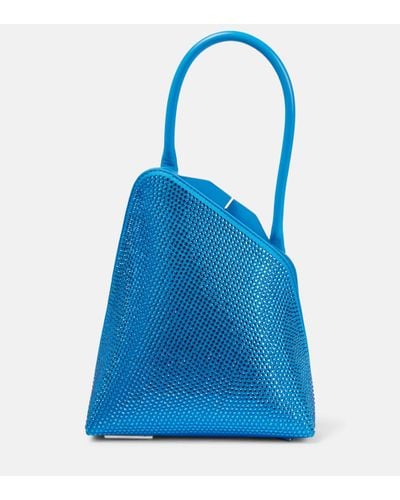 The Attico Sunset Crystal-embellished Shoulder Bag - Blue