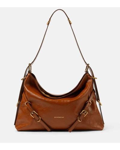 Givenchy Voyou Medium Leather Shoulder Bag - Brown