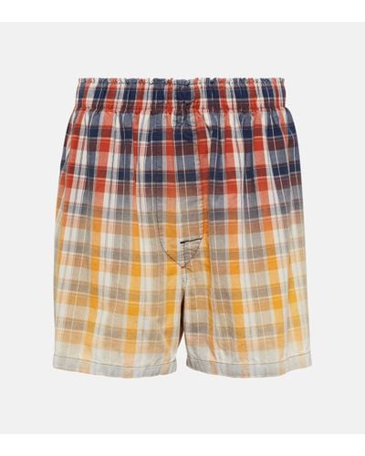 Maison Margiela Checked Cotton Shorts - Multicolour