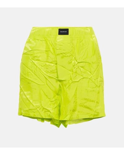 Balenciaga Shorts in jacquard con logo - Giallo