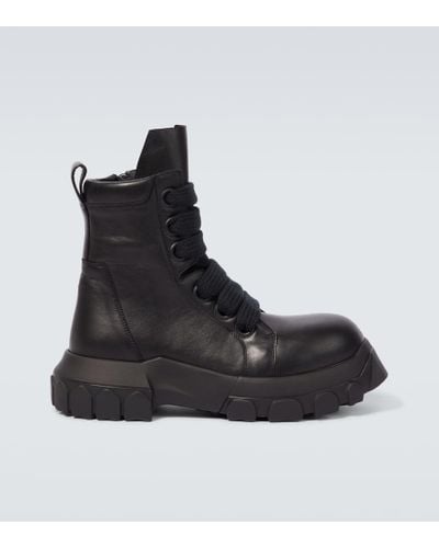 Rick Owens Jumbo Laced Leather Boots - Black