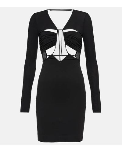 Nensi Dojaka Cutout Jersey Minidress - Black