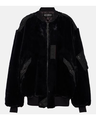 Junya Watanabe Veste bomber en fourrure synthetique - Noir