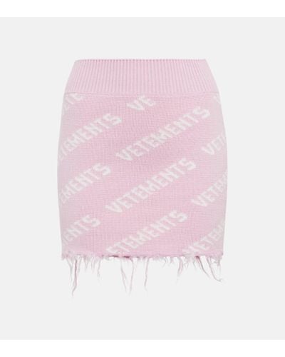 Vetements Minifalda de lana con logo - Rosa