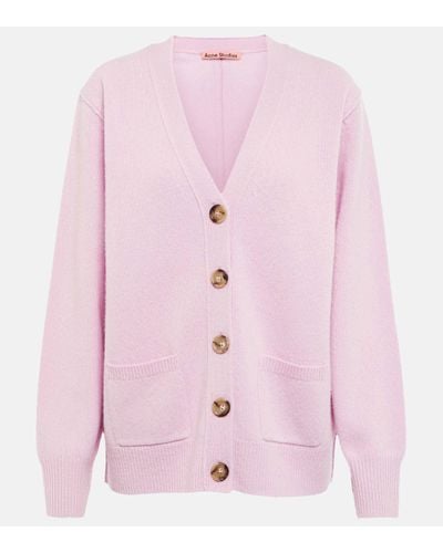 Acne Studios Wool And Cashmere Cardigan - Pink