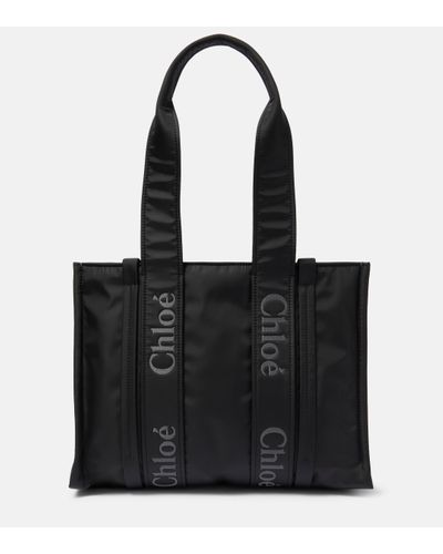 Chloé Woody Medium Tote Bag - Black