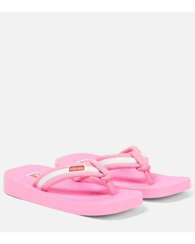 KENZO Logo Striped Thong Sandals - Pink