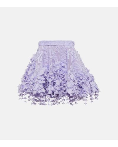 Zimmermann High Tide Lace Flip Applique Miniskirt - Purple