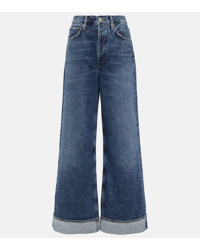 Agolde High-Rise Wide-Leg Jeans Dame - Blau