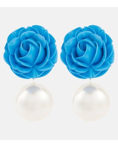 Magda Butrym Faux Pearl Drop Earrings - Blue