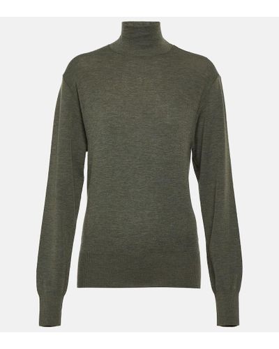 Lemaire Turtleneck Wool Sweater - Green