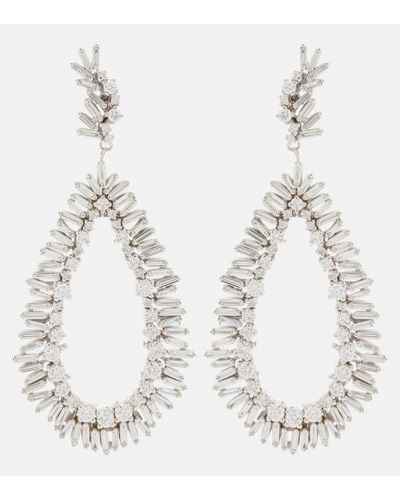 Suzanne Kalan 18kt Yellow And White Gold Drop Earrings With Diamonds