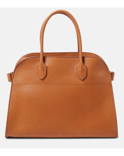 The Row Soft Margaux 12 Leather Tote Bag - Brown
