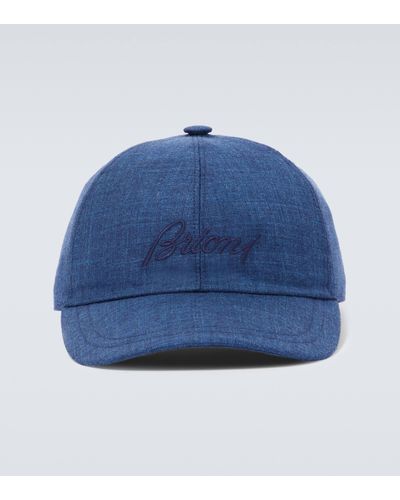 Brioni Silk, Cashmere, And Linen Baseball Cap - Blue