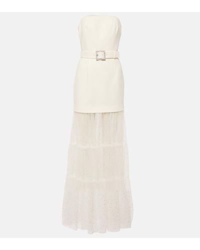 Rebecca Vallance Bridal Mirabella Tulle And Crepe Gown - White