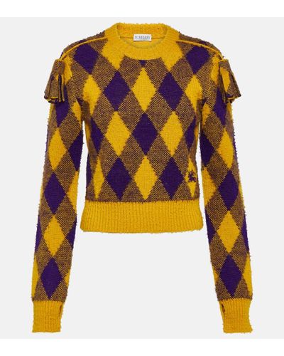 Burberry Argyle Wool Jacquard Sweater - Multicolor