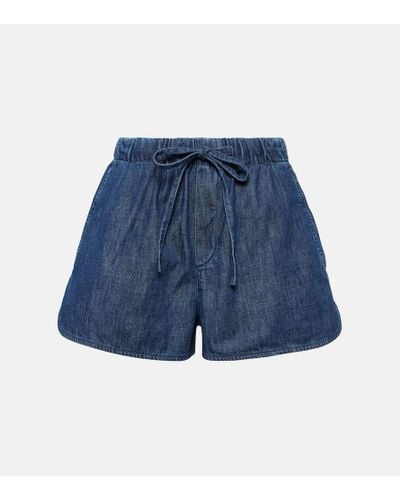 Valentino Shorts aus Baumwoll-Chambray - Blau