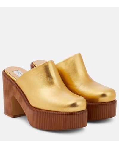Gabriela Hearst Metallic Leather Platform Court Shoes - Brown