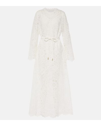 Zimmermann Ottie Embroidered Cotton Maxi Dress - White