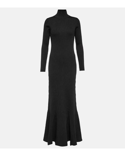 Balenciaga Robe longue en soie melangee - Noir