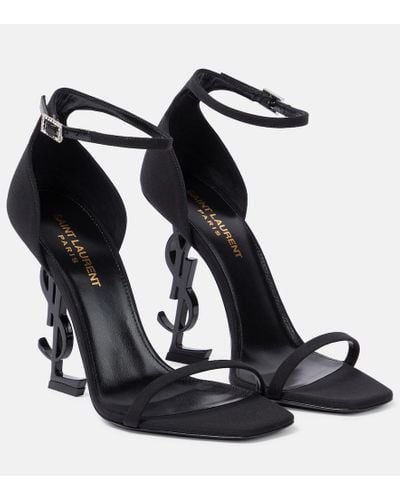 Saint Laurent Opyum 110 Silk Satin Sandals - Black