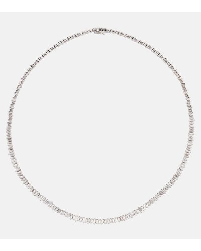 Suzanne Kalan Classic 18kt White Gold Tennis Necklace With Diamonds - Natural