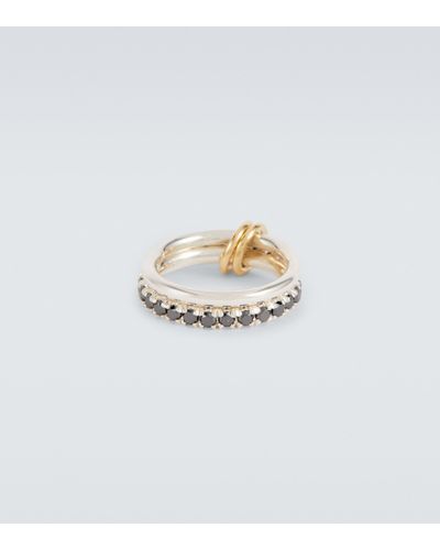 Spinelli Kilcollin Ring Enzo SG Noir aus Sterlingsilber und 18kt Gelbgold mit schwarzen Diamanten - Weiß
