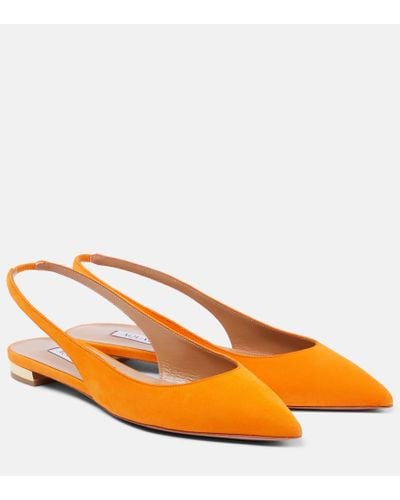 Aquazzura Bailarinas destalonadas Purist de ante - Naranja