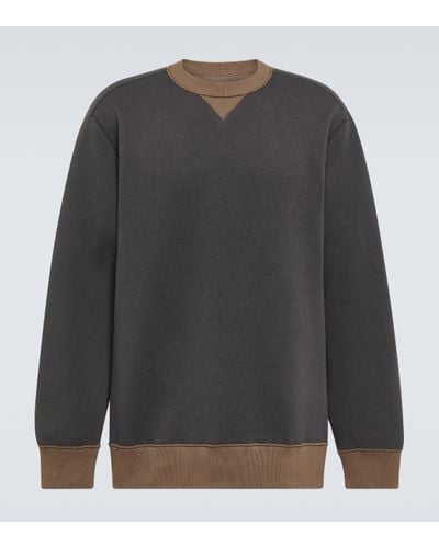 Sacai Sponge Cotton-blend Sweatshirt - Grey