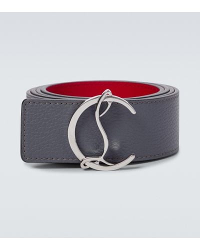 Christian Louboutin Cl Logo Leather Belt - Blue