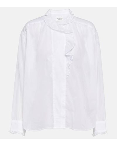 Isabel Marant Pamias Ruffled Cotton Blouse - White