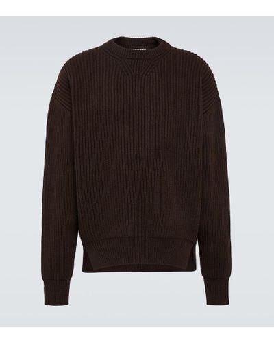 Jil Sander Ribbed-knit Wool Sweater - Brown
