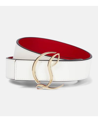 Christian Louboutin Cl Logo Leather Belt - Red