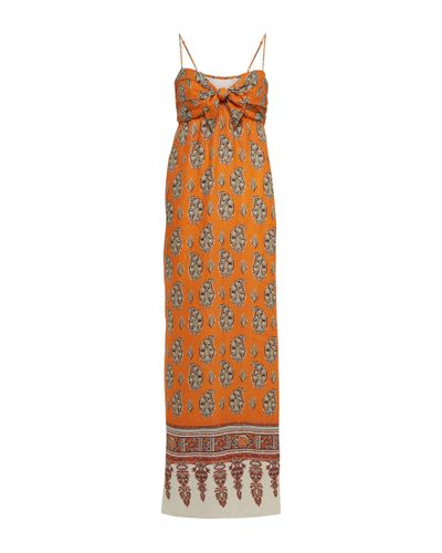 Johanna Ortiz Charisma Of The Tropics Linen Maxi Dress - Orange