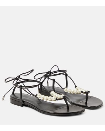 Magda Butrym Faux-pearl Embellished Leather Sandals - White