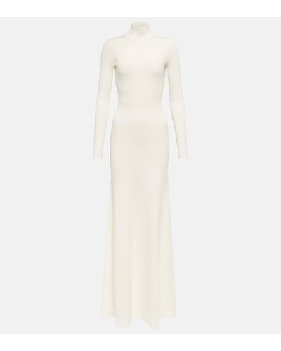 Victoria Beckham Knitted Turtleneck Maxi Dress - White