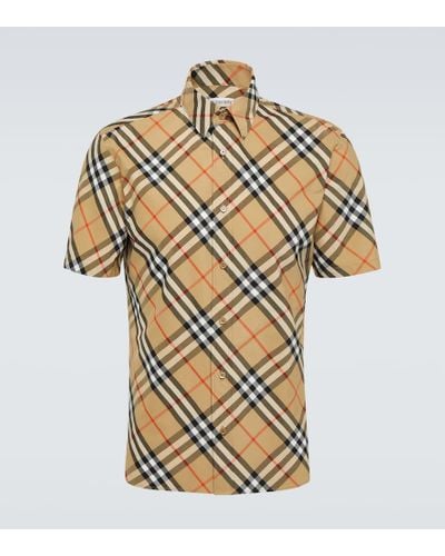 Burberry Camisa de algodon con Check - Metálico